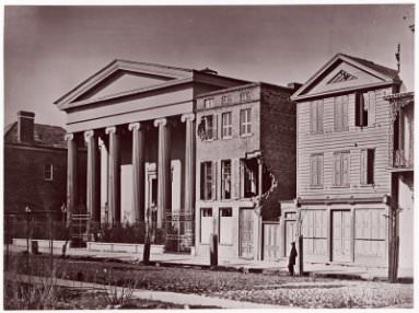 George N. Barnard, “Hibernian Hall, Charleston,” ca. 1864. Albumen silver print from glass plate negative. The Metropolitan Museum of Art, New York.